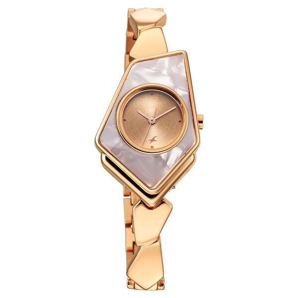 Fastrack Younique Quartz Analog Rose Gold Dial Metal Strap Watch for Girls - image number 1