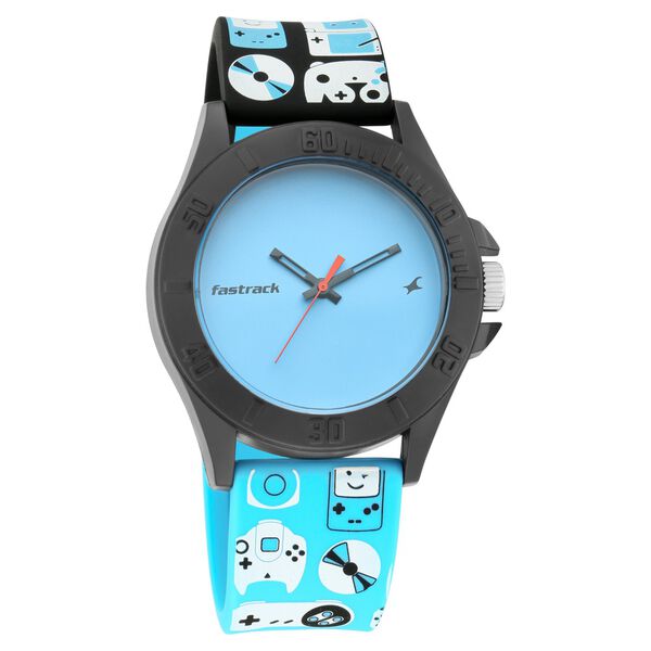 Fastrack Arcade Quartz Analog Blue Dial Silicone Strap Unisex Watch - image number 0
