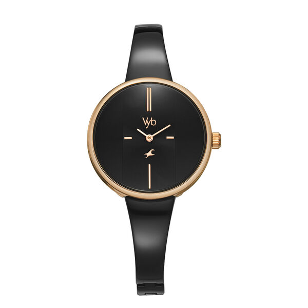 Fastrack Vyb Siren Quartz Analog Black Dial Metal Strap Watch for Girls - image number 0