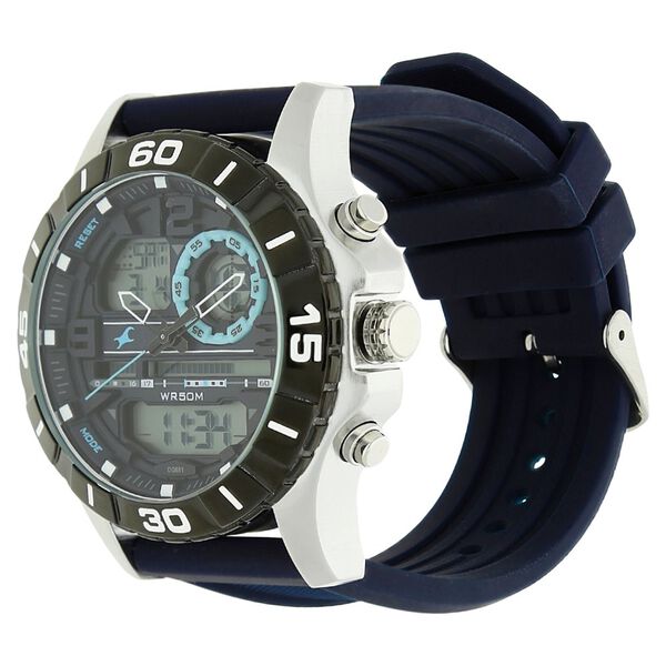 Fastrack Quartz Analog Digital Grey Dial Silicone Strap Watch for Guys - image number 1
