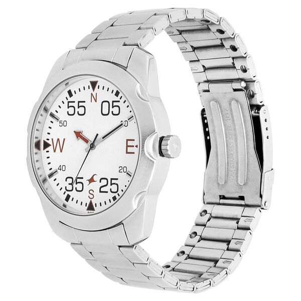 Fastrack Road Trip Quartz Analog White Dial Stainless Steel Strap Watch for Guys - image number 2