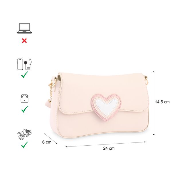 Fastrack HeartPop Shoulder Bag, Made with High-Quality Faux Leather, Versatile and Durable Design, Gold Metal Accents with Faux-Leather Shoulder Strap - image number 9