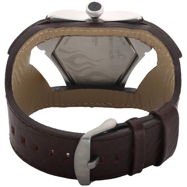 Fastrack Quartz Analog Silver Dial Leather Strap Watch for Guys - image number 2