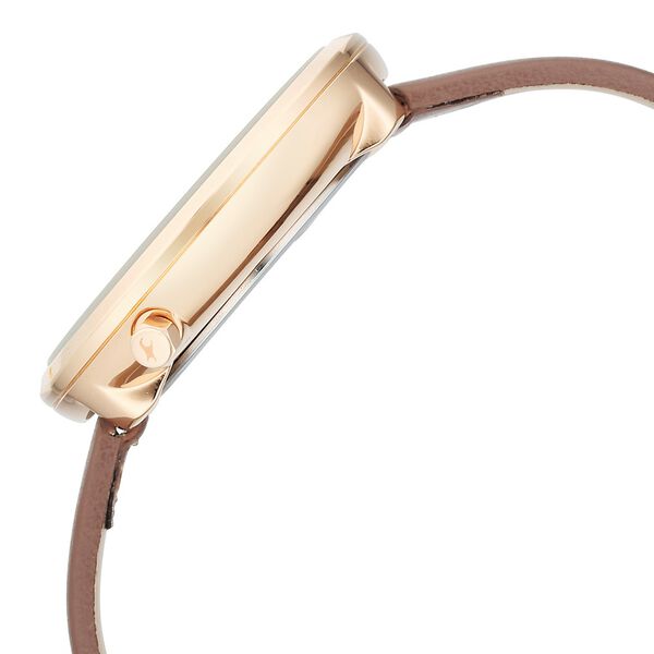 Fastrack Groove Quartz Analog with Date Grey Dial Girls Leather Watch - image number 3