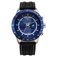 Fastrack Overdrive Quartz Chronograph Tachymeter Blue Dial Black Leather Strap Watch For Guys - image number 0