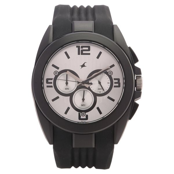 Fastrack Quartz Chronograph Silver Dial Plastic Strap Watch for Guys - image number 0