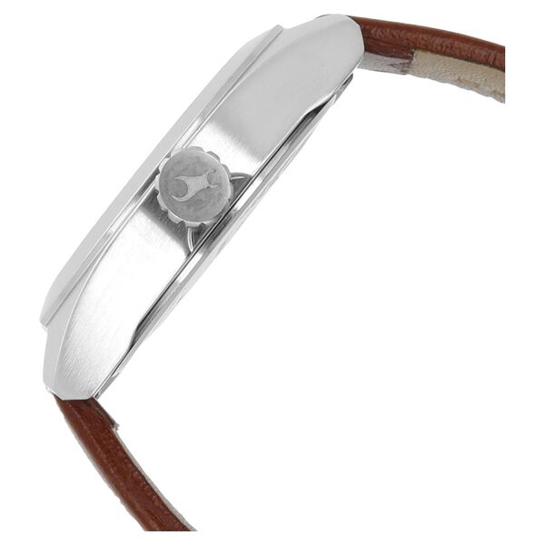 Fastrack Checkmate Quartz Analog Silver Dial Leather Strap Watch for Guys - image number 2