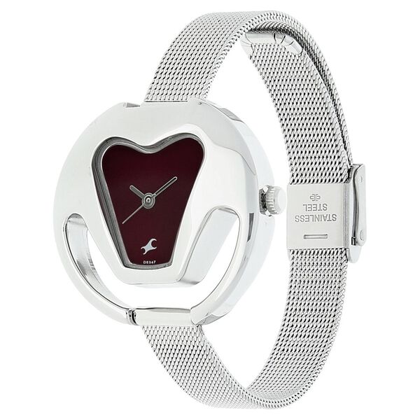 Fastrack Quartz Analog Purple Dial Stainless Steel Strap Watch for Girls - image number 1