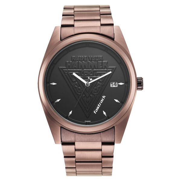 Fastrack Thor Quartz Analog with Date Black Dial Metal Strap Watch for Guys - image number 2