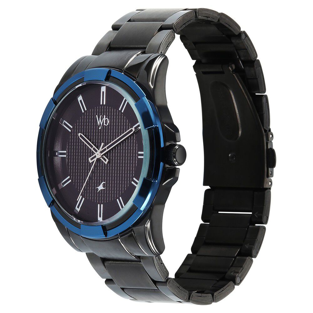 AVZHJA ブラックメタル　BLACKL Buy Online Vyb Horizon By Fastrack Quartz Analog Black Dial Black