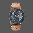 Fastrack Fastfit Quartz Analog with Day and Date Black Dial Leather Strap Watch for Guys