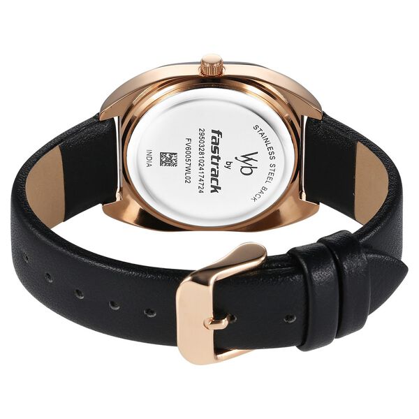 Vyb Muse By Fastrack Quartz Analog Black Dial Leather Strap Watch For Girls - image number 5