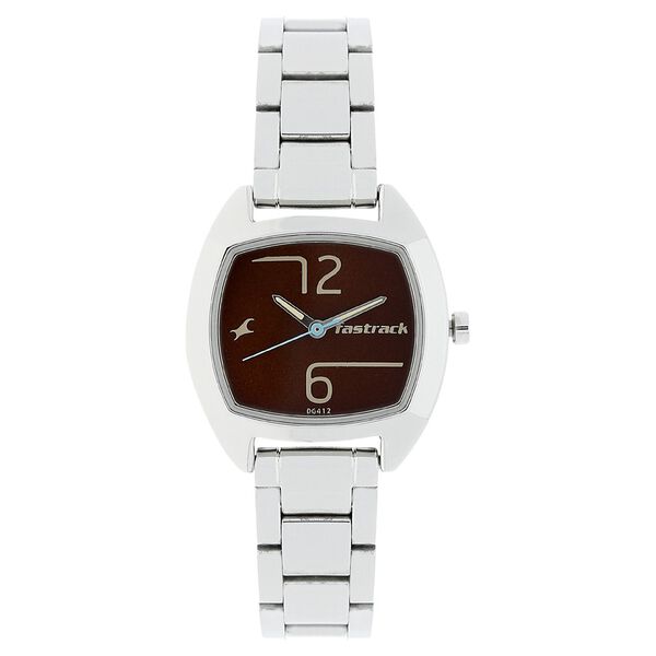 Fastrack Bare Basics Quartz Analog Brown Dial Stainless Steel Strap Watch for Girls - image number 0
