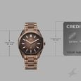 Vyb Quest By Fastrack Quartz Analog Brown Dial Brown Metal Strap Watch For Guys - image number 3