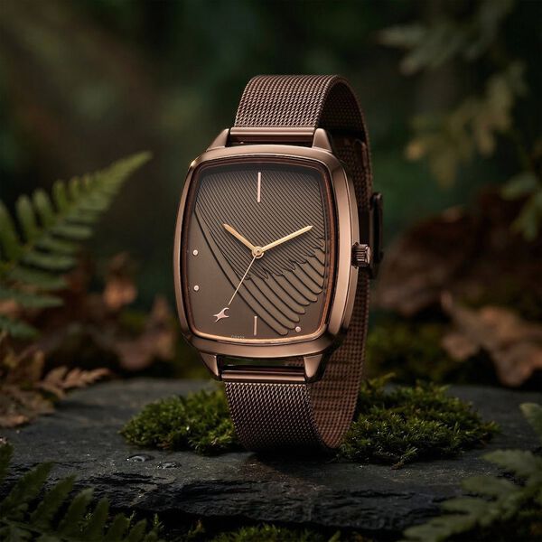 Fastrack Wild Quartz Analog Brown Dial Brown Stainless Steel Strap Watch For Girls - image number 1