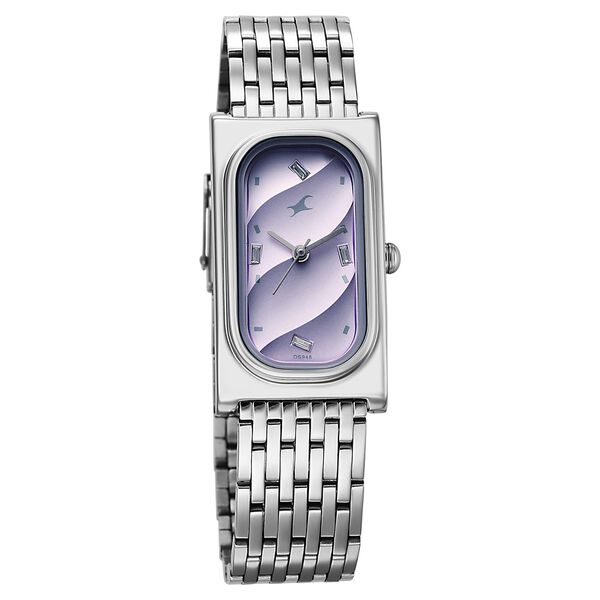 Fastrack Gelato silver analog bracelet watch with Black currant dial for Girls - image number 1