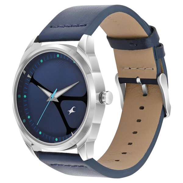 Fastrack MetaWe Quartz Analog Blue Dial Leather Strap Watch For Guys - image number 2