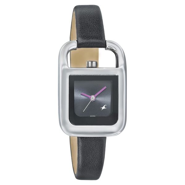 Fastrack Quartz Analog Black Dial Leather Strap Watch for Girls - image number 0
