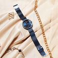 Fastrack Vyb Showstopper Quartz Analog Blue Dial Stainless Steel Strap Watch for Girls - image number 2