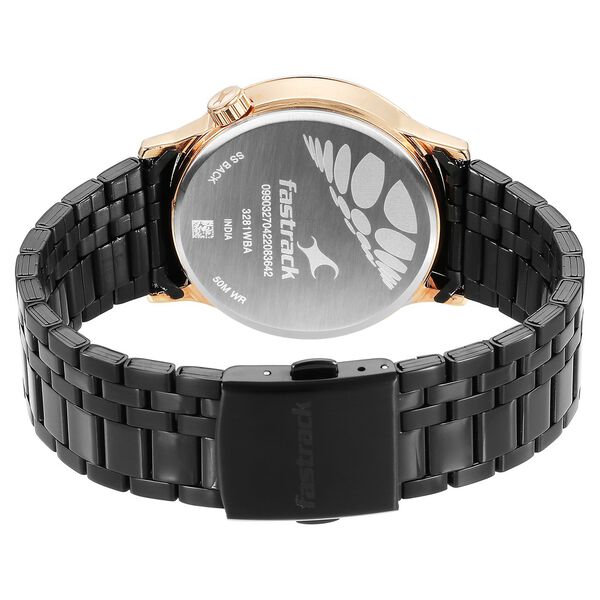 Fastrack Exuberant Quartz Analog Black Dial Metal Strap Watch for Guys - image number 5