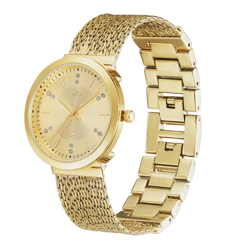 Fastrack watches for mens golden new arrivals