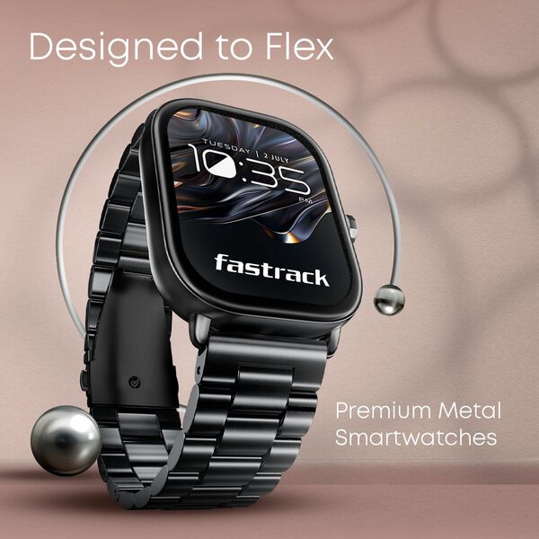 Fastrack Radiant FX2 Luxury Metal Smartwatch with largest 5.1 AMOLED Display with Functional Crown With Silver Strap - image number 1