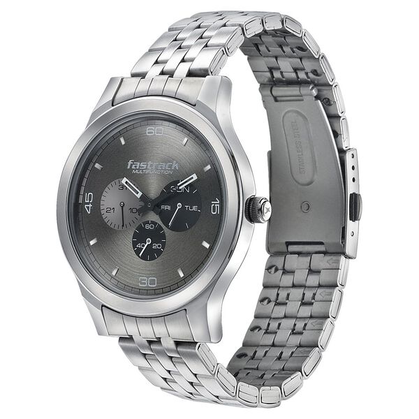 Fastrack Dial It Up Quartz Multifunction Grey Dial Stainless Steel Strap Watch for Guys - image number 2