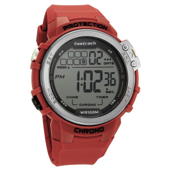 Fastrack Streetwear Digital Grey Dial Silicone Strap Watch for Guys - image number 1