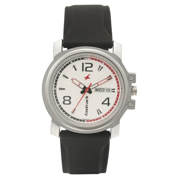 Fastrack Quartz Analog White Dial Plastic Strap Watch for Guys - image number 1