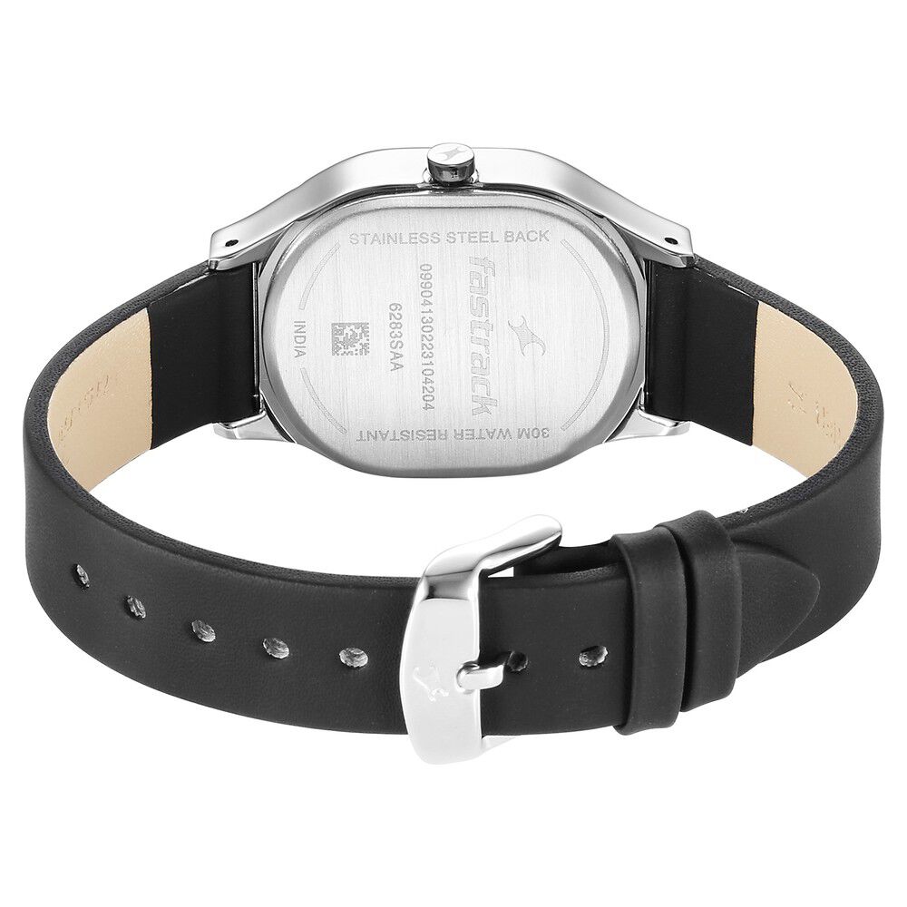 Fastrack Snob X Black Dial Leather Strap Watch for Girls