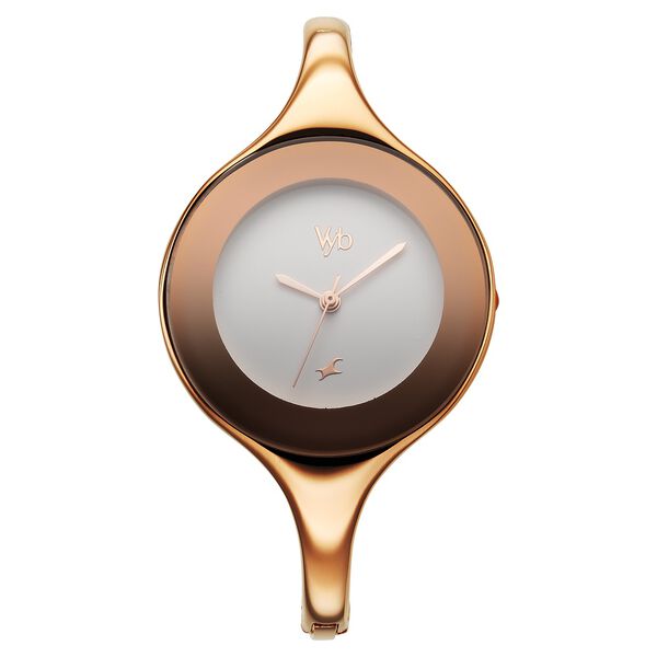 Vyb Slayer By Fastrack Quartz Analog White Dial Metal Strap Watch For Girls - image number 2
