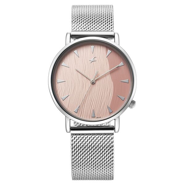 Fastrack Stunners X Quartz Analog Pink Dial Stainless Steel Strap Watch For Girls - image number 0