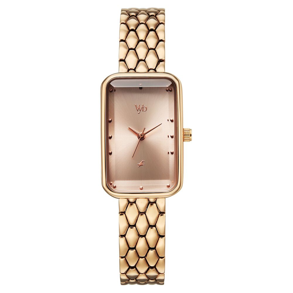 Buy Online Vyb Aurora By Fastrack Quartz Analog Rose Gold Dial