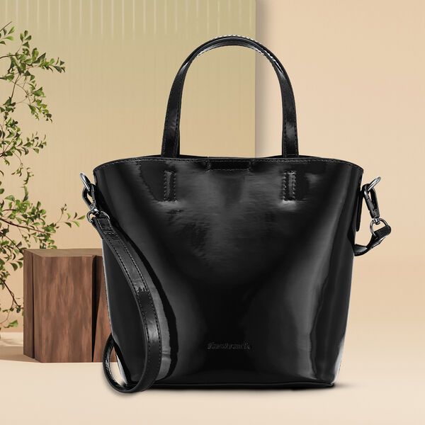 Fastrack Black Carryall Satchel with Zipper Pouch - image number 0