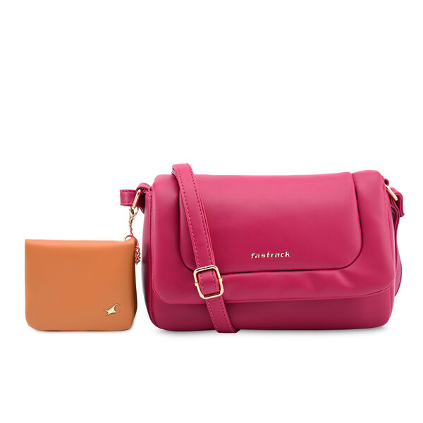 Fastrack Puff Sling with Detachable Pouch in Pink - image number 1