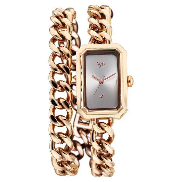 Vyb Showstopper By Fastrack Quartz Analog Silver Dial Metal Strap Watch For Girls - image number 2