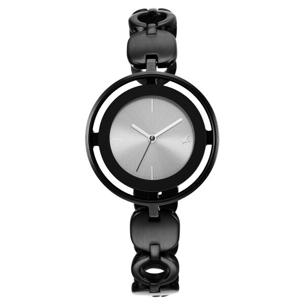 Fastrack Glitch Quartz Analog Grey Dial Metal Strap Watch for Girls - image number 1
