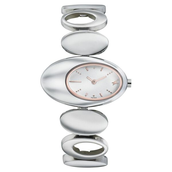 Fastrack Hitlist Quartz Analog White Dial Stainless Steel Strap Watch for Girls - image number 1