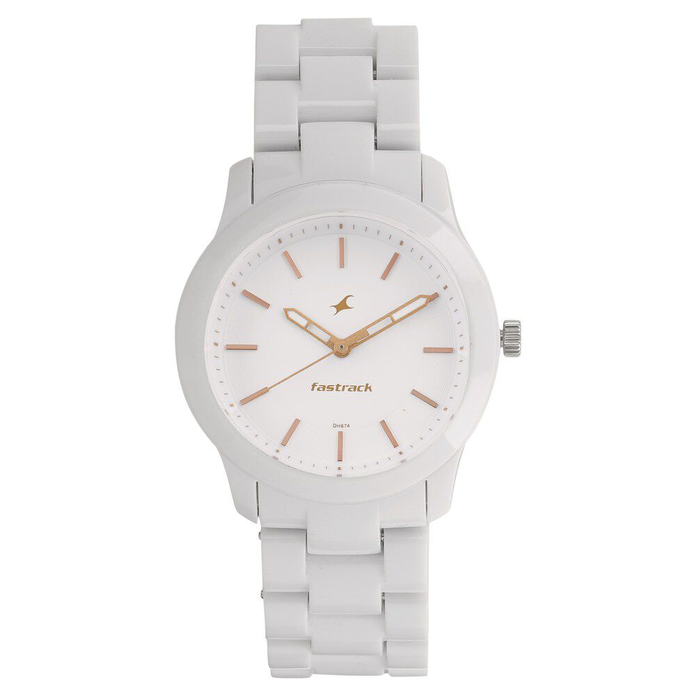 Fastrack white analogue watch deals