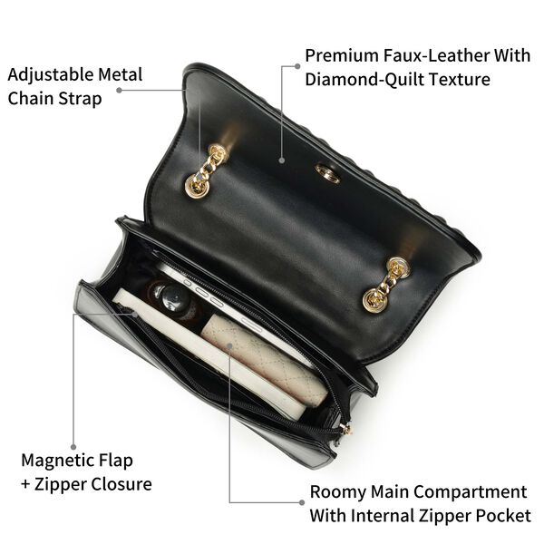 Quiltgrid black shoulder bag - image number 3