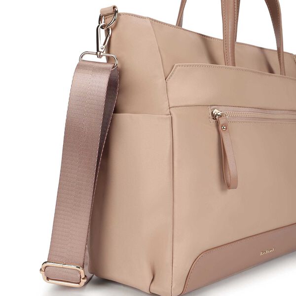 Nylon edit laptop tote -  beige - image number 6