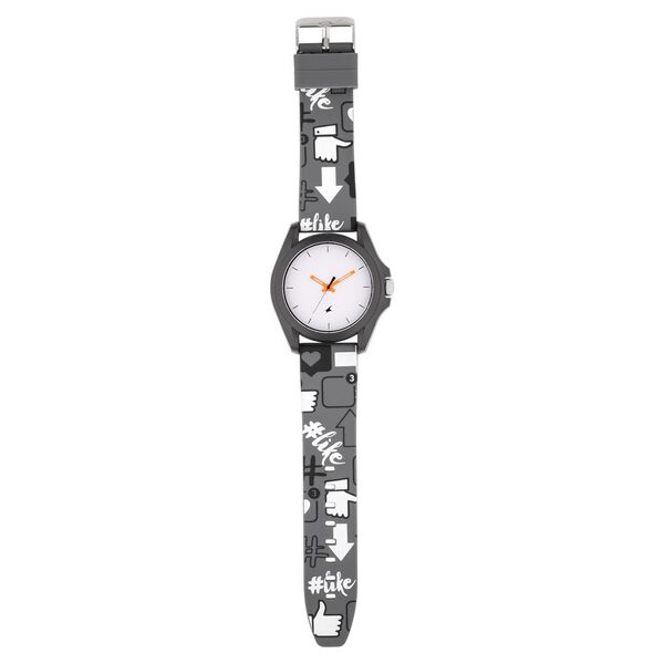 Fastrack Hashtag Quartz Analog White Dial Silicone Strap Unisex Watch - image number 5