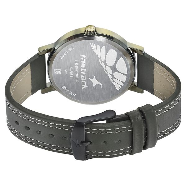 Fastrack Dial It Up Quartz Multifunction Green Dial Leather Strap Watch for Guys - image number 4