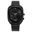 Fastrack UFO Quartz Multifunction Black Dial Blue Stainless Steel Strap Watch For Guys