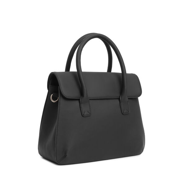 Fastrack Large Satchel Bag for Women | Structured, Stylish Bag With Spacious Compartments | Classic Work Bag Made of High Quality Faux Leather (Black) - image number 1