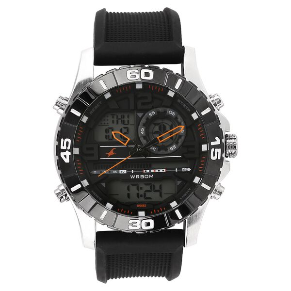 Fastrack Quartz Analog Digital Black Dial Silicone Strap Watch for Guys - image number 0