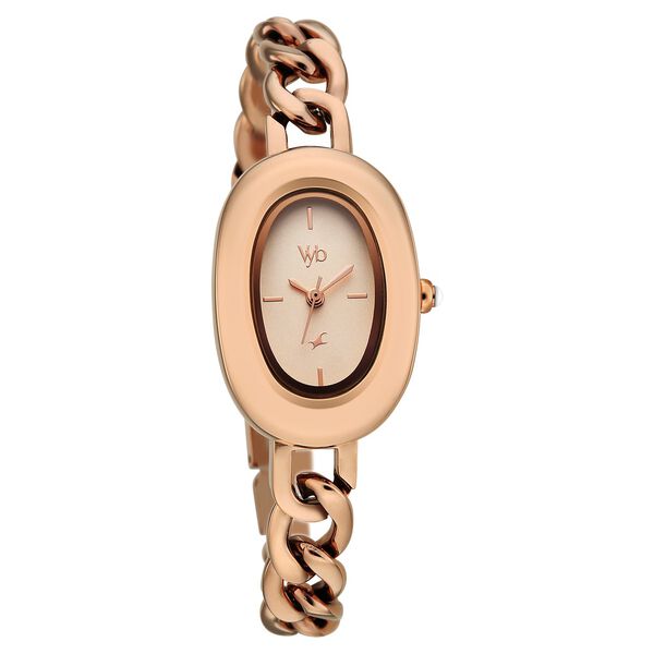 Vyb Mirage By Fastrack Quartz Analog Rose Gold Dial Rose Gold Metal Strap Watch For Girls - image number 1