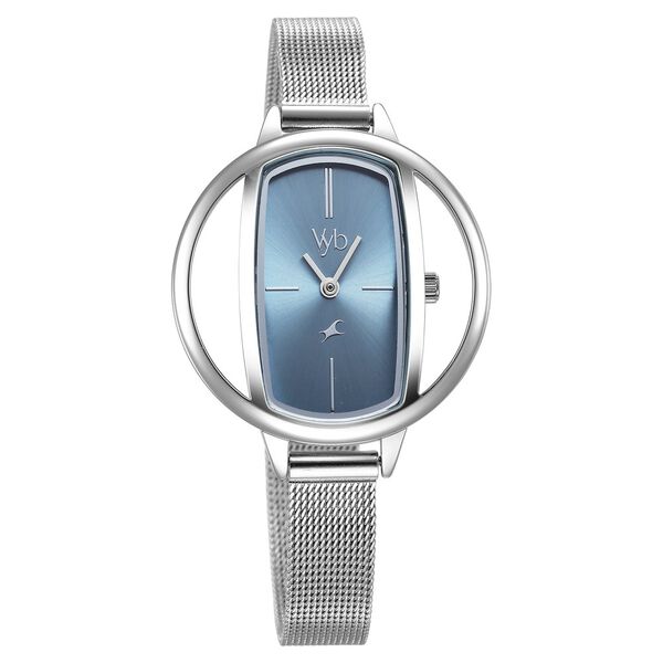Fastrack Vyb Charmer Quartz Analog Blue Dial Stainless Steel Strap Watch for Girls - image number 2