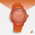 Pop Colours Orange Dial Silicone Strap Watch for Girls - image number 0