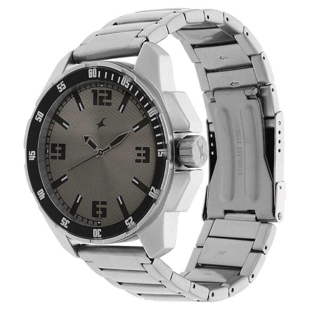 Buy Online Fastrack Quartz Analog Grey Dial Metal Strap Watch for Guys np3084sm02 Fastrack